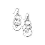 Sterling Silver Dangle Open Circle Drop Earrings