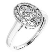 Sterling Silver .05 CTW Natural Diamond Ring Size 7