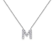 Bitty Block Diamond Initial Necklace