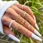 Buy openwork flower set ring simple