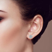 Fantasia Round Diamond Halo Earrings for Sale
