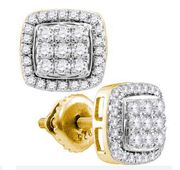 Buy gold square earrings 1 cttw