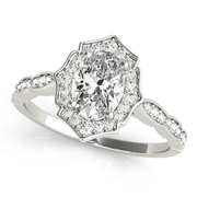 Halo Style Oval Diamond Engagement Ring