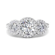 FlyerFit 14K White Gold Vintage Engagement Ring