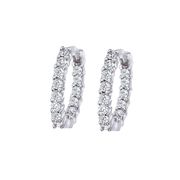 Roberto Coin 18Kt Gold Petite Inside Outside Diamond Hoop Earrings