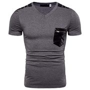 Mens Summer Casual Short Sleeve Henleys T-Shirt. Single Button Placket