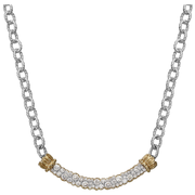 14K Sterling Silver 1.66Ctw Diamond Bar Necklace