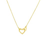 PD Collection Flat Interlocked Hearts Necklace 18