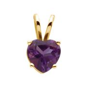 4K Yellow 6 mm Natural Amethyst Heart Pendant