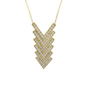 14K Yellow Gold Diamond Chevron Stack Pendant