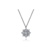 14K White Gold .60Ctw Diamond Pendant