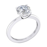 14K White Gold Semi Mount Solitaire Engagement Ring