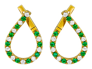 Emerald & Diamond Hoop Earrings