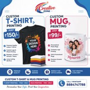 T shirt and Mug Printing Rs. 50/- only | Online Printing Service | 600